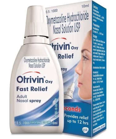 Otrivin Adult Nasal Spray Clears Blocked Noses Fast Long Lasting Moisturizing (Pack of 3)