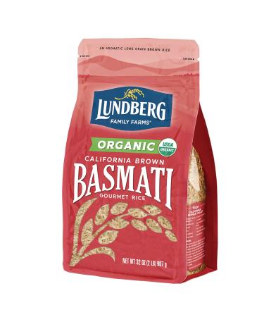 Lundberg Family Farms - Organic California Brown Basmati Rice, Pleasant Aroma, Won't Clump When Cooked, High Fiber, 100% Whole Grain, USDA Certified Organic, Gluten-Free, Non-GMO (32 oz)