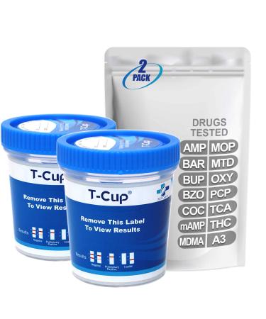 MiCare 2pk - 13-Panel Multi Test Cup (AMP/BAR/BUP/BZO/COC/mAMP/MDMA/MOP/MTD/OXY/PCP/TCA/THC with A3) MI-TDOA-2135A3 2 Pack