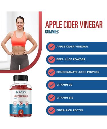Apple Cider Vinegar Gummies for Weight Management & Immune Health - B Vitamins, Pomegranate, Beet Root - 60 Gummies - USA Made - Buy Online on GoSupps.com