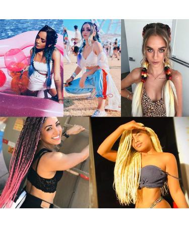 Showjarlly Kanecalon Hair Extensions - Ombre Jumbo Braid 24 inch Black/Pink - Premium Kunsthaar Braids for Stylish Looks - Buy Online on GoSupps.com