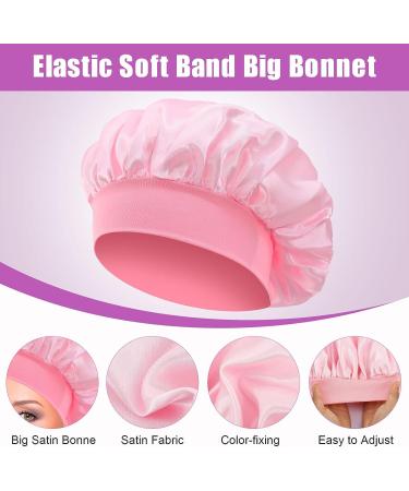 JEFHOMKIT 6 PCS Satin Bonnet for Black Women - Soft Elastic Band - Breathable Sleep Cap for Curly Hair - 6 Colors - Buy Online on GoSupps.com