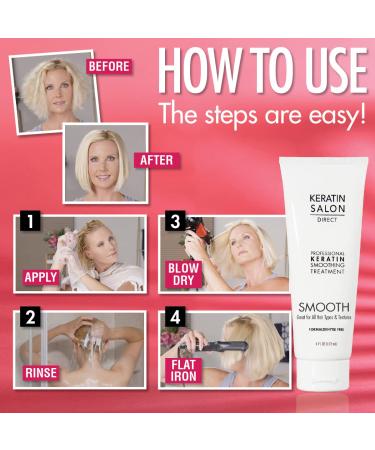 Keratin Salon Direct Hair Treatment 4 oz | Frizz Control, Formaldehyde-Free, Salon Quality, Long Lasting Smoothing Treatment - 1 Pack - Buy Online on GoSupps.com