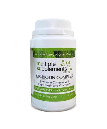 MultipleSupplements-Biotin Supplement-90 Caps Biotin 75000mcg Vitamins for Hair Skin and Nails MS-BIOTIN-Complex Vitamin D3 for Strong Nervous System