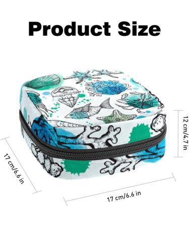 Women's Bonds Storage Bags | Stylish Period Kit Bag with Watercolor Fish & Crab Design - Portable Feminine Product Organizer - Buy Online on GoSupps.com
