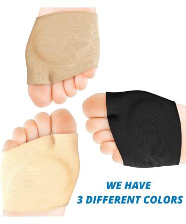 Metatarsal Sleeve with Gel Pads - 4 Pieces for Metatarsalgia, Neuroma, Calluses - Black - Women Men - Buy Online on GoSupps.com
