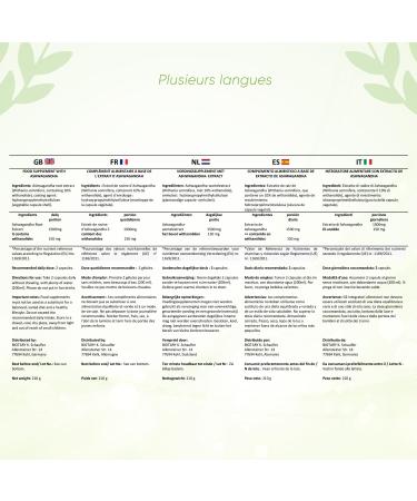 Ashwagandha Extract 240 capsules 10% withanolides including pill box 1500mg daily serving 4 months supply vegan purely vegetable no additives indian ginseng - Buy Online on GoSupps.com