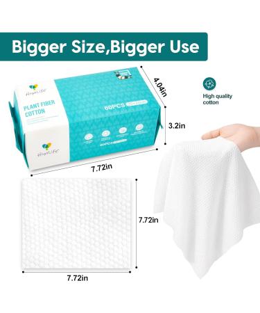 HiyaLife 180 Large Dry Wipes - Biodegradable & Chemical-Free Disposable Face Towel for Sensitive Skin - Wet/Dry Use - Makeup Removal - Soft & Thick - Buy Online on GoSupps.com