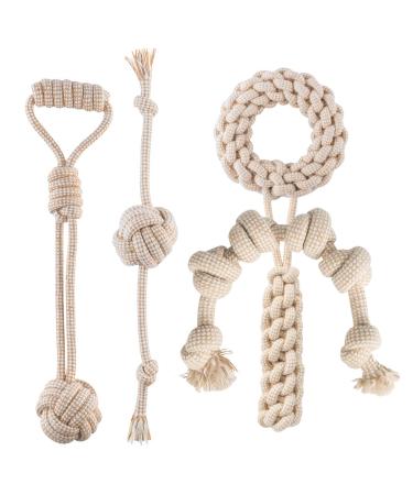 Dog toys made from natural cotton and linen naturally and non -toxic to develop the intelligence of dogs diverse dog ball accessories perfect starter set hanf rope set of 5 5