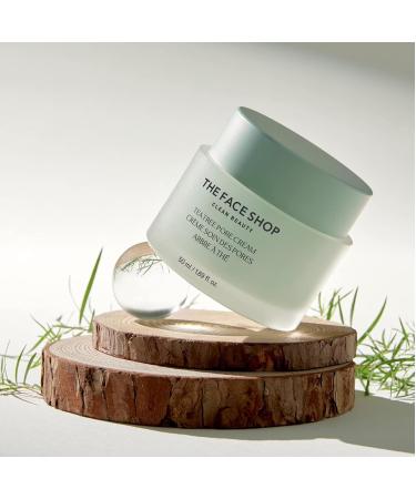 The Face Shop Tea Tree Pore Cream - Pore Minimizer & Hydrating Moisturizer | AHA BHA PHA | Soothing Korean Skin Care with Hyaluronic Acid & Cica - Buy Online on GoSupps.com