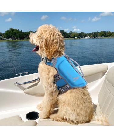 Vivaglory Dog Lifeguard Vest - Skin-Friendly Neoprene Swimming Life Saver for Small Dogs | Quick Lock D-Ring | Blue S (48-56cm Chest) - Buy Online on GoSupps.com