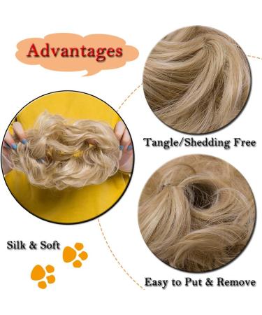 Thick Hair Donut Scrunchie Hair Bun Updo Hairpiece Scrunchy Wavy Curly Messy Hair Ribbon Hair Chignons Ponytail Extension Dark Blonde to Bleach Blonde Thick Dark Blonde to Bleach Blonde - Buy Online on GoSupps.com
