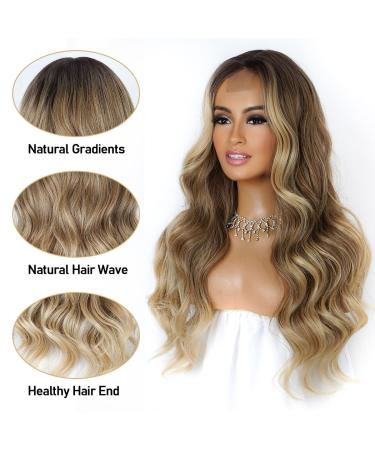 26 Inch Ombre Blonde Wavy Wig for Women - Heat Resistant Synthetic Fiber - Natural Look for Daily & Party Wear - Buy Online on GoSupps.com