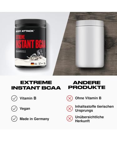 Buy Body Attack Instant BCAA Green Apple 500g - Vegan Sugar-Free Amino Acids for Muscle Building - Made in Germany - Buy Online on GoSupps.com
