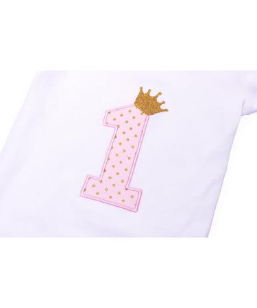 WonderBabe Baby Girls 1st Birthday Romper with Tulle Tutu Skirt - Pink 1 Year - Buy Online on GoSupps.com