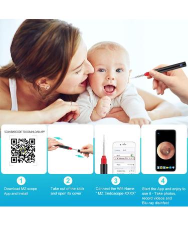 Urbesty Ear Wax Removal Kit with 1080P HD Camera - Wireless Otoscope Waterproof Compatible with Smartphones & Tablets - Effective Earwax Cleaner - Buy Online on GoSupps.com