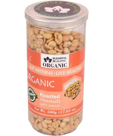 Blessfull Healing Organic Natural Vegan Garlic Roasted Peanuts Crunchy Healthy Snacks 500 Gram - Buy Online on GoSupps.com