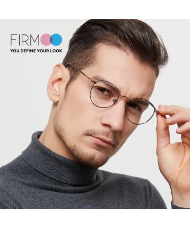 Firmoo Blue Light Blocking Reading Glasses | UV 400 Computer Gaming Glasses | Anti Glare Anti Eyestrain Lens | Round Vintage Metal Frame | Tortoise Gold | 1.25x - Buy Online on GoSupps.com