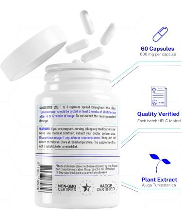 3 Pack Turkesterone 20 Complex met HydroxypropylBetaCyclodextrine 60 Capsules 600mg Turkesterone Europe - Buy Online on GoSupps.com