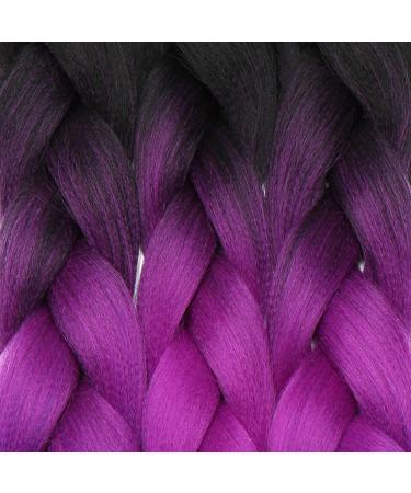 SEGO 5 Packs Crochet Braid Extensions - Kanekalon Hair in 3 Tones (Black Dark Pink Dark Blue) - 24 Length - Buy Online on GoSupps.com