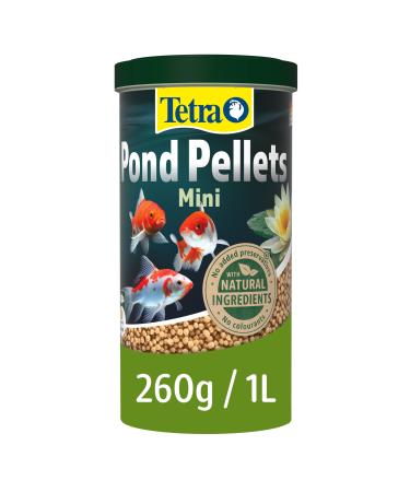Tetra Pond Fish Food Mini Pellets 260g - biologically balanced for small and young pond fish Fish 1 l (Pack of 1)
