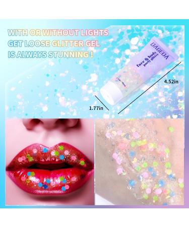Prreal Body Glitter Gel 50ml | Holographic Face & Body Glitter for Makeup Hair & Nails | Chunky Shimmer Liquid Eyeshadow for Festivals - Buy Online on GoSupps.com