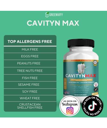 GREENVIFY Cavityn Max Probiotic Supplement 40 Billion CFU 60 Capsules Digestive Health Support (5) - Buy Online on GoSupps.com