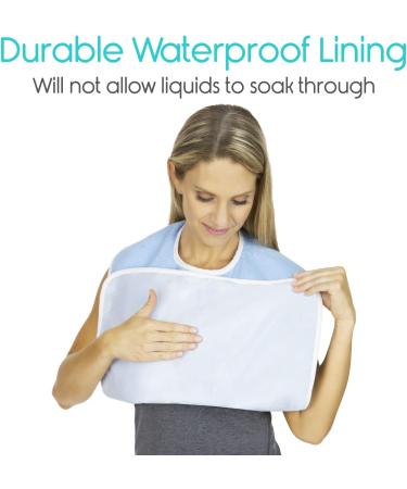 Vive Adult Bibs (2 Pack) - Waterproof Apron Set for Eating - Adjustable Strap, Washable Terry Cloth - Ideal for Elderly, Seniors, Disabled - Buy Online on GoSupps.com