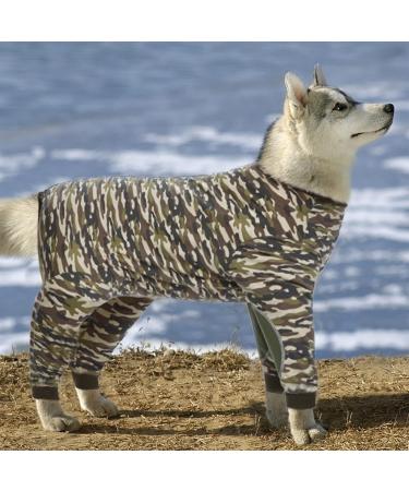 YeaPeeto One-Divider Pajamas for Large & Medium Dogs - Relaxation Allergy Relief Wound Protection Anti-Licking Cone Alternative (2xL Camouflage) - Buy Online on GoSupps.com
