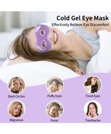 Cavoilu Sleep Mask 2-Pack with Gel Eye Mask for Dark Circles - Hot & Cold Reusable Eye Masks for Stress Relief - Purple - Buy Online on GoSupps.com