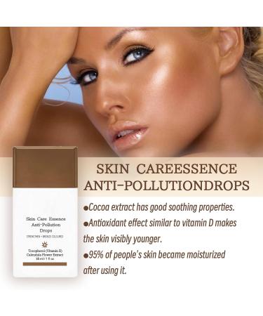 Anti-Pollution Bronzing Drops Bronzer Drops Fake Tan Peptide Serums Skin Care Anti Pollution Essence Facial Tanning Drops Bronzing Drops Creates a Bronzed Glow (2) - Buy Online on GoSupps.com