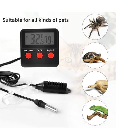 Simple Deluxe Digital Thermometer & Humidity Gauge 4-Pack for Reptile Terrariums - Remote Probes Included - Buy Online on GoSupps.com