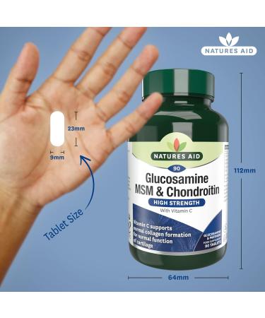 Natures Aid Glucosamine MSM Chondroitin with Vitamin C 90 Tablets - Buy Online on GoSupps.com
