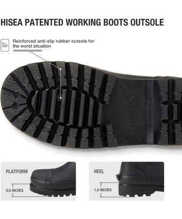 HISEA Men's Neoprene Rubber Work Boots - Insulated Outsole, 6 Grey - Buy Online on GoSupps.com