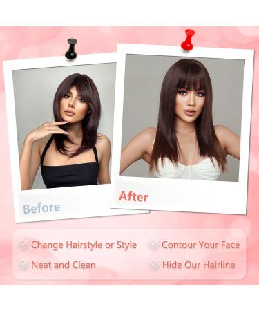Hair Toppers for Thinning Hair Bangs Hair Clip in Extensions Top Hair Pieces French Hair Bangs Fringe Hair Extension Two Piece Clip on Front Bangs Hairpiece Forehead Topper for Girls Women Brown - Buy Online on GoSupps.com