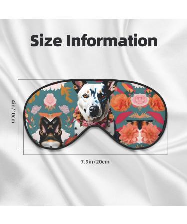 SSIMOO Cattle Dog Floral Print Double-Sided Eye Mask | Soft Light Blocking Sleep Mask for Enhanced Sleep Quality - International Shipping Available - Buy Online on GoSupps.com