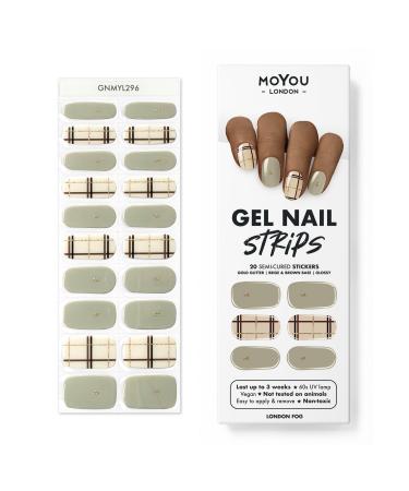 MOYOU LONDON Semi-Cured UV Gel Strips - 20 Pieces - Gel Nail Foils UV Curing for Salon Quality Manicure - London Fog - Buy Online on GoSupps.com