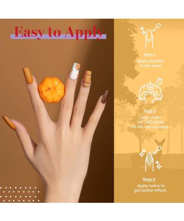 Beetles Gel Polish Set 6 Colors Pumpkin Spice Yellow & Red Orange Glitter Fall Winter Gel Nail Kit - Soak Off U V LED Gel Nail Art Design - Gifts for Women - C1-Pumpkin Spice - 0.25 Fl Oz - Buy Online on GoSupps.com