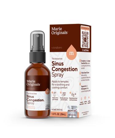 Marie Originals Sinus Relief Spray Natural Topical Decongestant with Essential Oils for Sinus Discomfort Travel Nasal Spray Alternative with Eucalyptus Peppermint & Yellow Sweet Clover 1 FL OZ