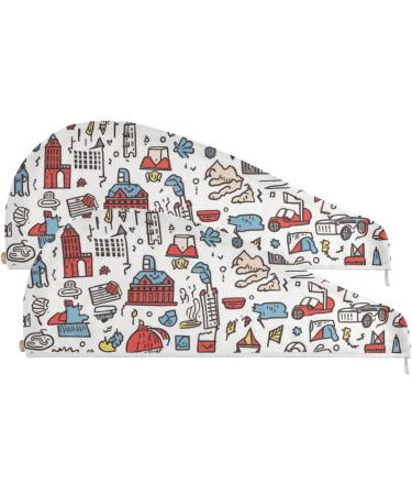 City Elements Hair Towel 2 Pack - Super Absorbent Quick Dry Hair Turbans for Women & Girls | Perfect Hair Drying Solution - Buy Online on GoSupps.com