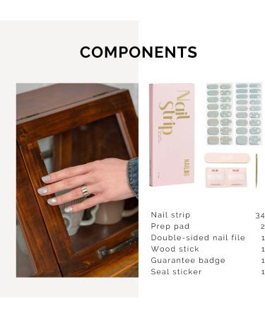 NAILOG Semi Cured Gel Nail Strips 34 pcs Salon-Quality Gel Nail Stickers Long Lasting Nail Wraps for Women with Soft Gel Finish Shimmery Stars - Buy Online on GoSupps.com
