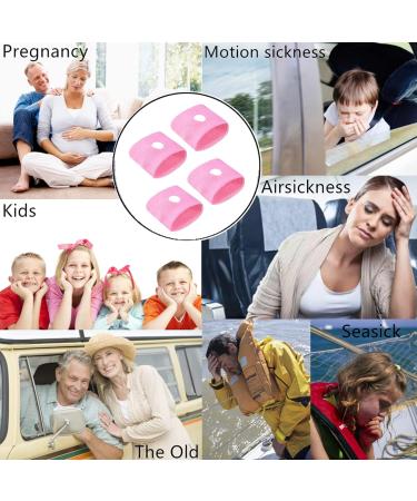 Kids Motion Sickness Bands - 2 Pairs Anti-Nausea Relief Wristbands in Pink for Travel, Sea, Car, Fly | Bracelet for Boys and Girls - Buy Online on GoSupps.com