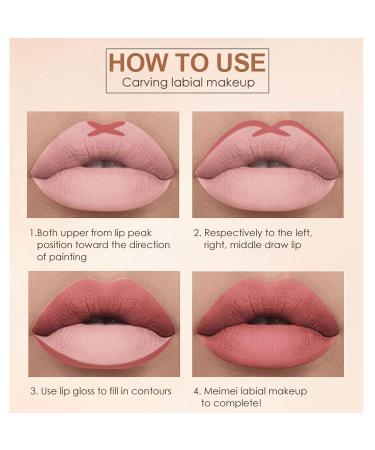 Nude Lip Liner and Lipstick Set for Black Women - 3 Matte Liquid Lipsticks + 3 Matching Lip Liner Pens - Long Lasting Waterproof Formula - One Step Lips Makeup Kit (A) - Buy Online on GoSupps.com