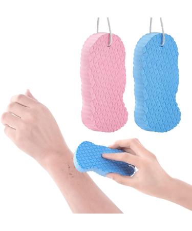 MYSEXY 2PCS Exfoliating Bath Sponge - Shower Brush Reusable Soft 3D Bath Sponges for Shower Body Scrubber Sponges Dead Skin Remover for Adult Baby