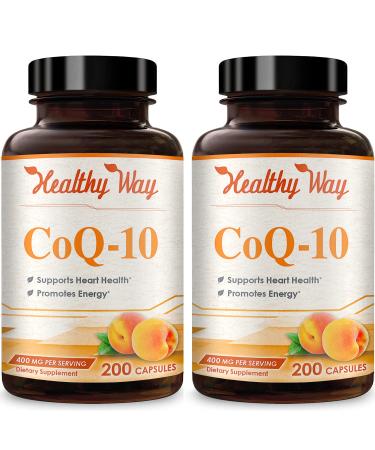 Healthy Way Pure CoQ10 400mg Per Serving (2 Pack)