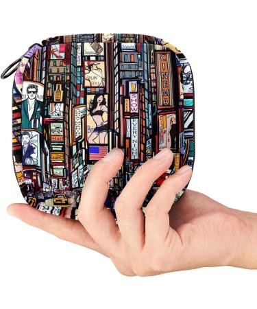 Street Times Square Menstrual Pad Bag Portable Zipper Pocket for Teenagers & Women | Stylish & Practical Sanitary Napkin Storage - Buy Online on GoSupps.com