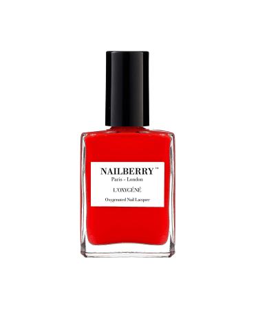 Nailberry L'Oxyg n Oxygenated Nail Lacquer | Cherry Cherie 15 ml | Polish for a Healthier Manicure & Long Lasting Colour | 12-Free Vegan Halal Cruelty & Gluten Free