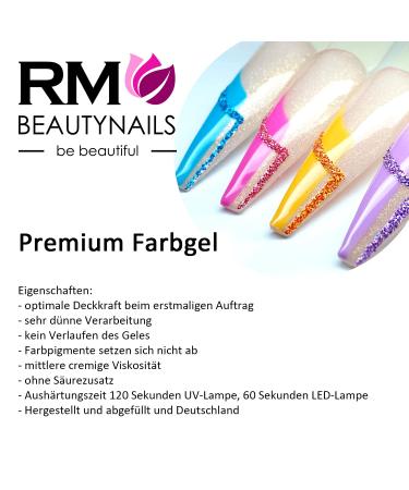 Premium Red Glitter Color Gel Nail Gel - RM Beautynails 5ml | LED/UV Compatible - International Shipping Available - Buy Online on GoSupps.com