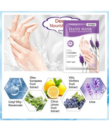 3Pcs Hand Moisturizer Gloves with Plant Extracts for Dry, Aging, and Cracked Hands - Lavender Hand Cream Mask for Intense Skin Nutrition, Whitening, and Anti-aging - Buy Online on GoSupps.com