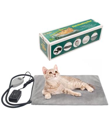 Cat Bed Mat for Indoor Cats & Small Dogs - Safety Pet Heating Pad, Waterproof Eectric Warming Pad, Adjustable Chew Resistant Cord with Removable Fleece Cover, 15.8" x 11.8"